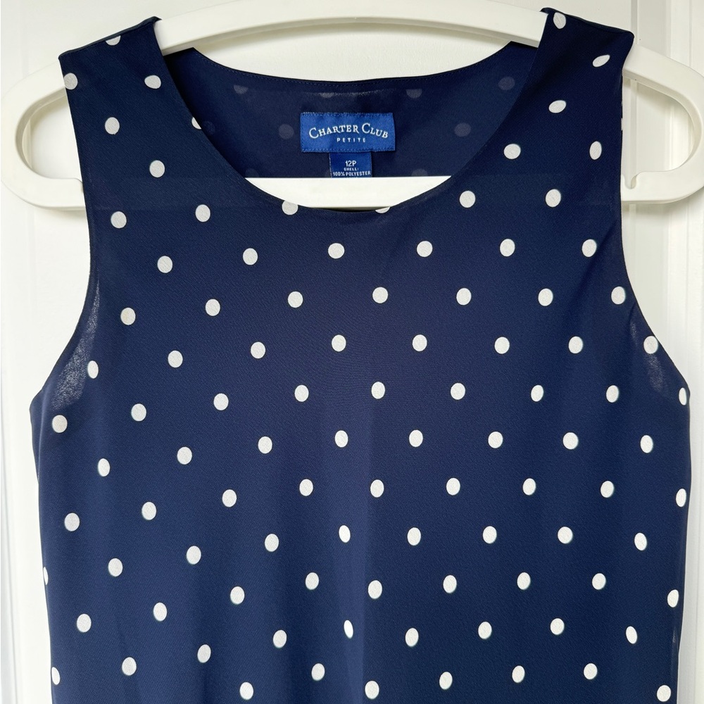 LIKE NEW Navy Polka Dot Dress